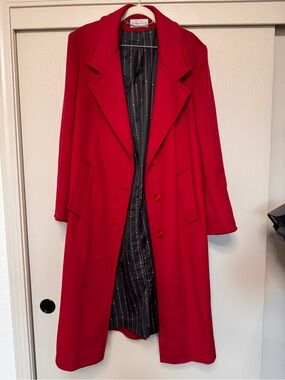 Vintage Ashley Scott Classic Red Wool Coat